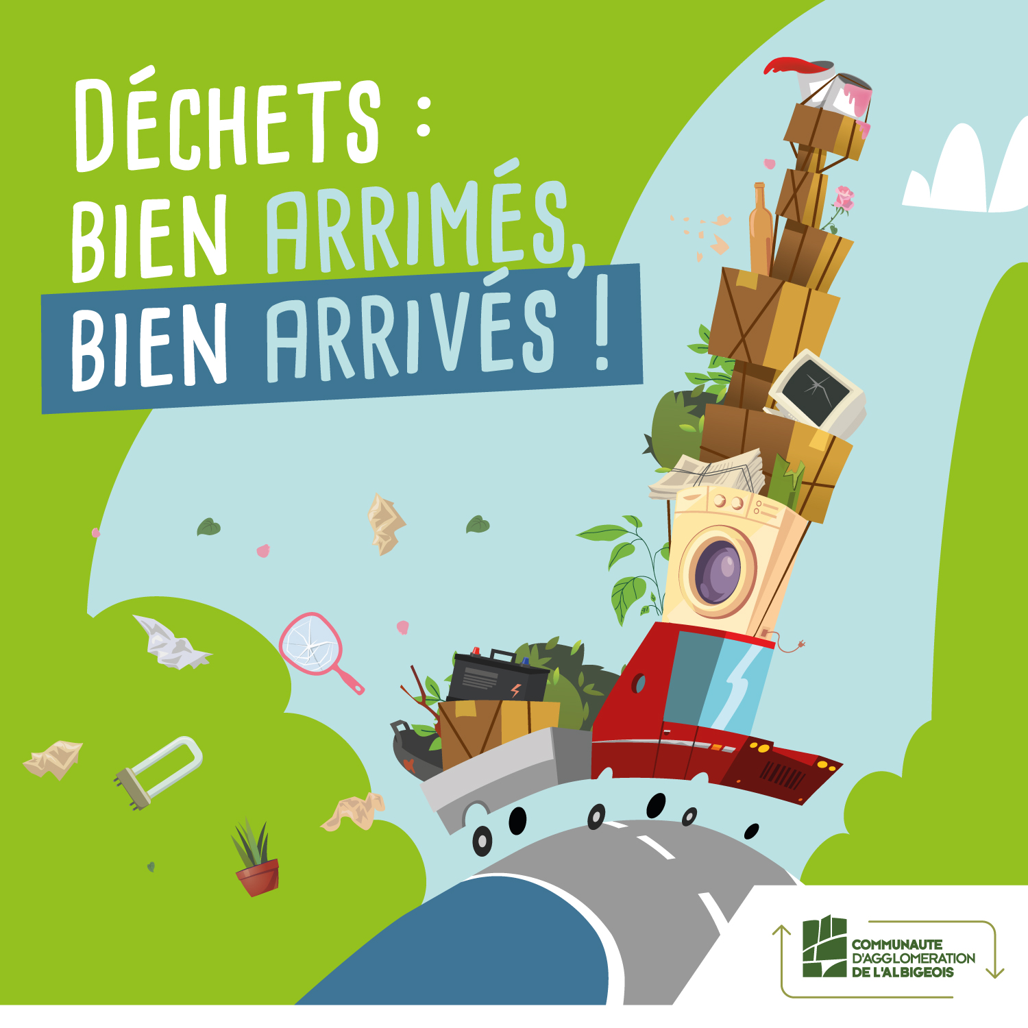 Affiche Dechets bien arrimés, bien arrivés